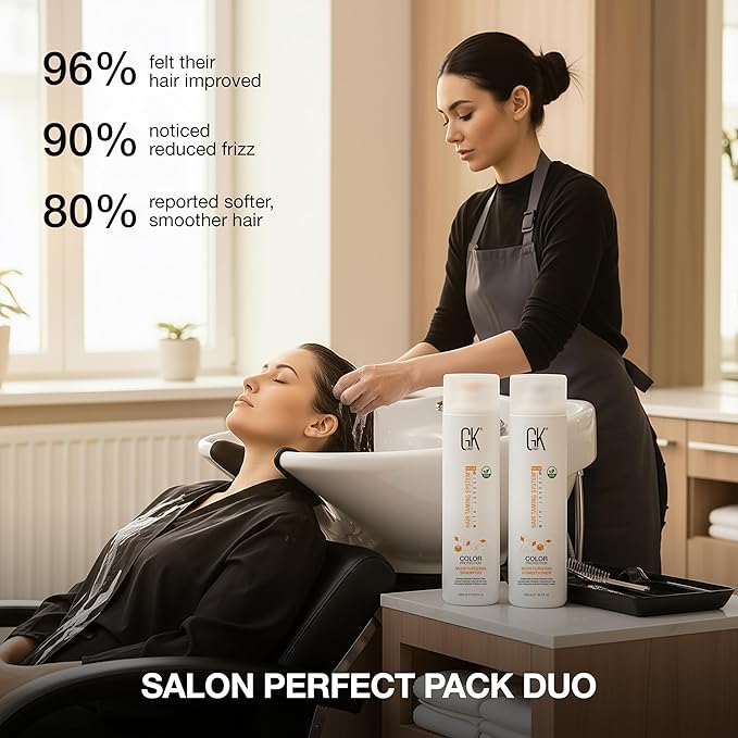 Moisturizing Shampoo and Conditioner Hydrate Set for Colored Treated Hair Keratin Treatment Cleansing Dry to Normal Sulfate Paraben Free All Hair Types for Men and Women By GK HAIR - (2 X 33.8 Oz)