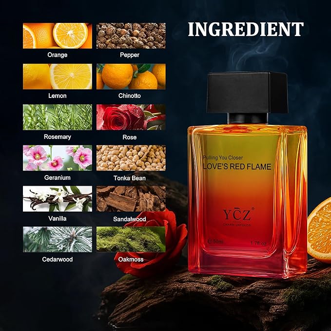 Ycz 2-Pack Love's Borrowing Fire Club Men's Pheromone Cologne - Lasting Citrus Fragrance, Male Glamour & Attraction, 1.7 oz Bottle, Perfect for Dates and Valentine's Day, Christmas Gifts Ideal
