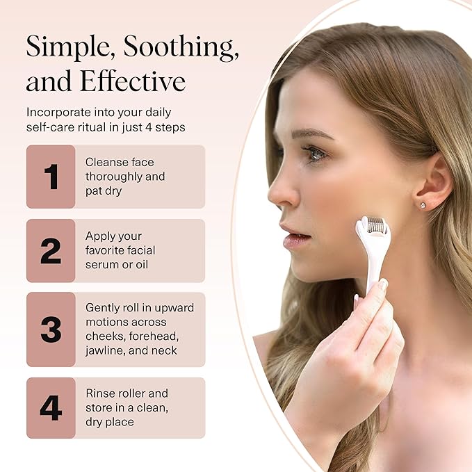 Kitsch Derma Roller – Skin Care Tool & Face Roller for Boosting Absorption of Serums & Oils - Beard Derma Roller for Men - Easy-to-Use Beauty Roller for Skin, Beard & Hair Growth