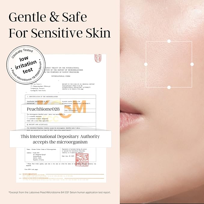 PeachMicrobiome 84 EGF Serum | Peach Growth Factor Anti-Aging Serum | Niacinamide, Multi-Layer Hyaluronic Acids, Collagen | Boost Firmness & Vitality, Long-Lasting Moisture | Korean Skin Care