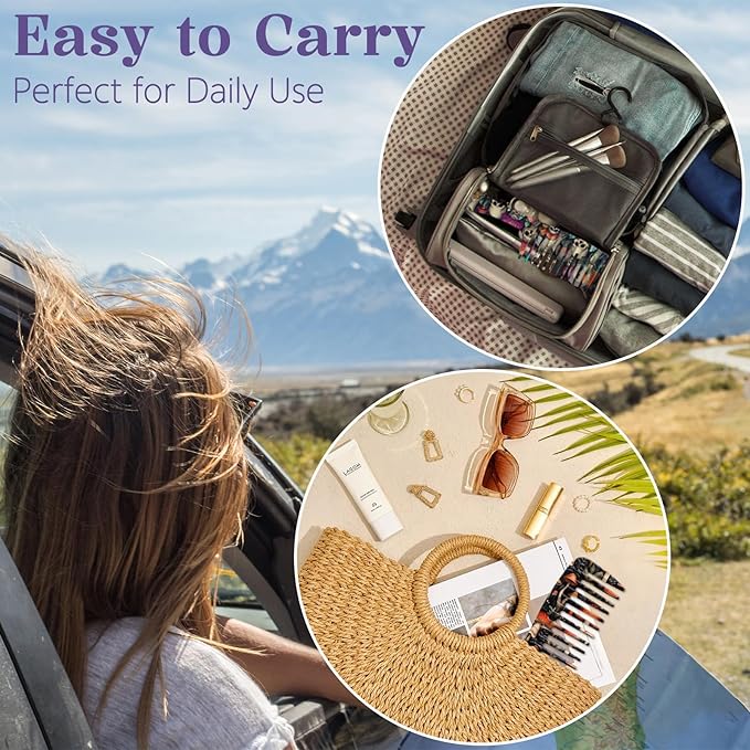 2PCS Wide Tooth Comb,Effortless Tangle Removal for Long Hair Styling Comb for Curly,Wet,Cute Aesthetic Design for Women Men and Girls(Black-Mushroom-19)