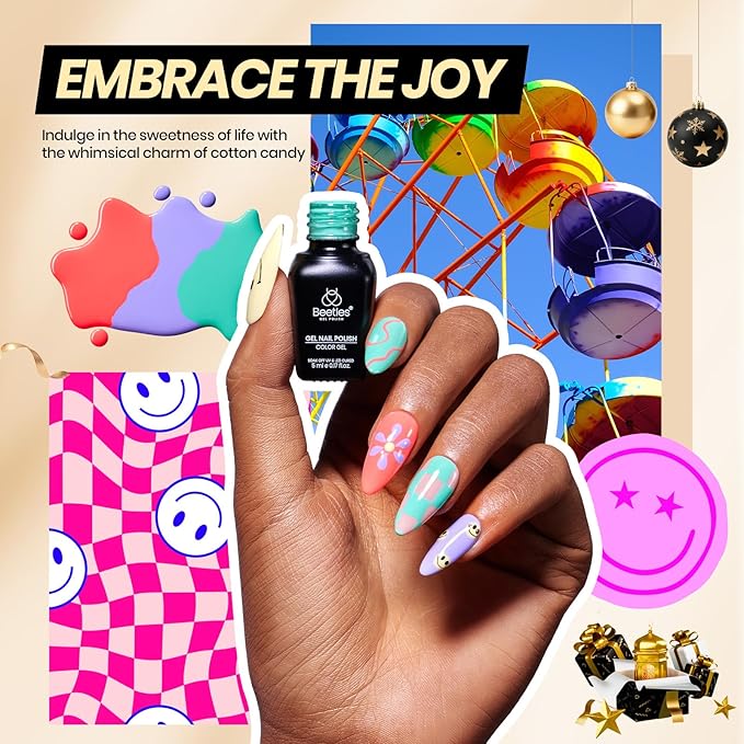 Beetles Gel Nail Polish Kit with U V Light - 68 Pcs Gel Nail Kit 35 Colors Emotional Spectrum Set with Base Matte&Glossy Top Coat Soak Off DIY Manicure Tools Set Christmas Gifts for Women Teens Girls