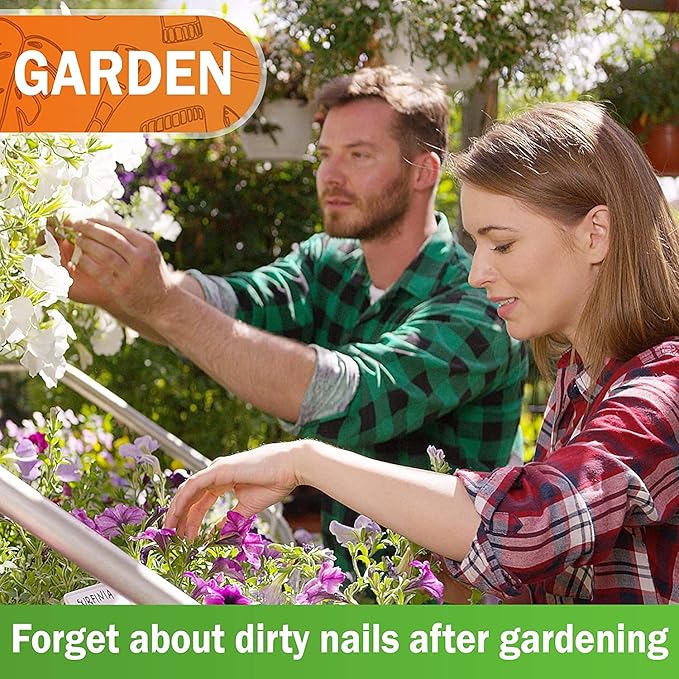 Konex Non-Slip Wooden Two-sided Hand and Nail Brush - Stiff Bristle Fingernail Brushes for Cleaning Under Nails - Heavy Duty Fingernail Brush for Manicure and Automotive Use - 2 Pack