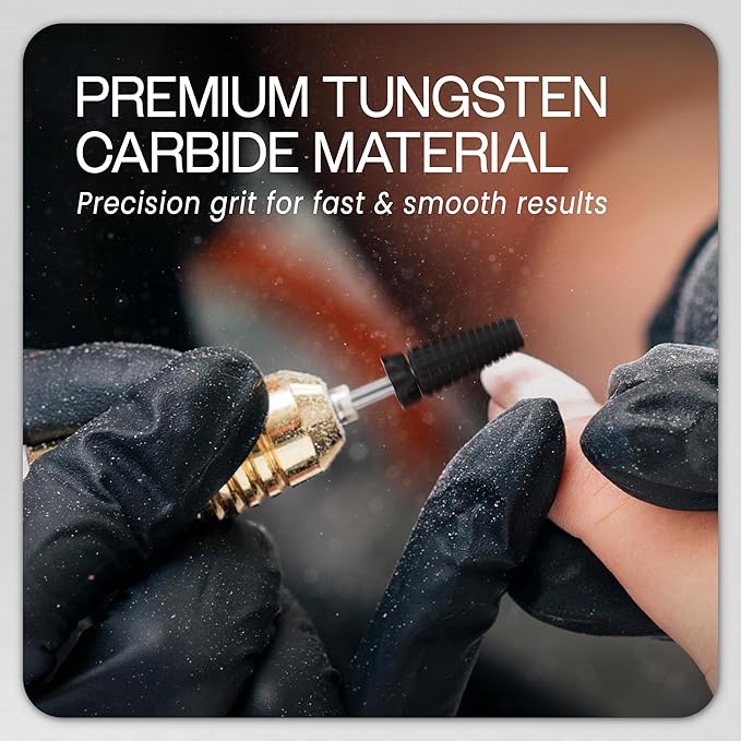 PANA 3/32" Shank 5-in-1 Nail Carbide Bit - (Triple Coarse - Extra Coarse Grit, DLC Black) - Two Way Rotate use for Both Left and Right Handed Fast remove Acrylic or Hard Gel Machine