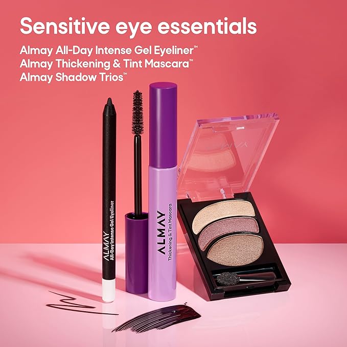 Almay Thickening & Tint Mascara, Instant Soft Full Volume, Conditions & Darkens Natural Lashes Over Time, No Flaking or Clumping, 402 Black, 2 count