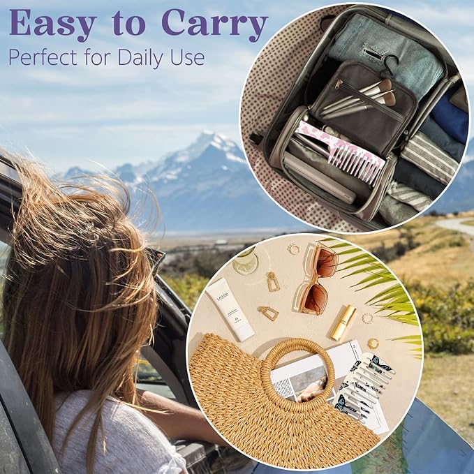 2PCS Wide Tooth Comb,Effortless Tangle Removal for Long Hair Styling Comb for Curly,Wet,Cute Aesthetic Design for Women Men and Girls(Pink-Cow Butterfly-04)