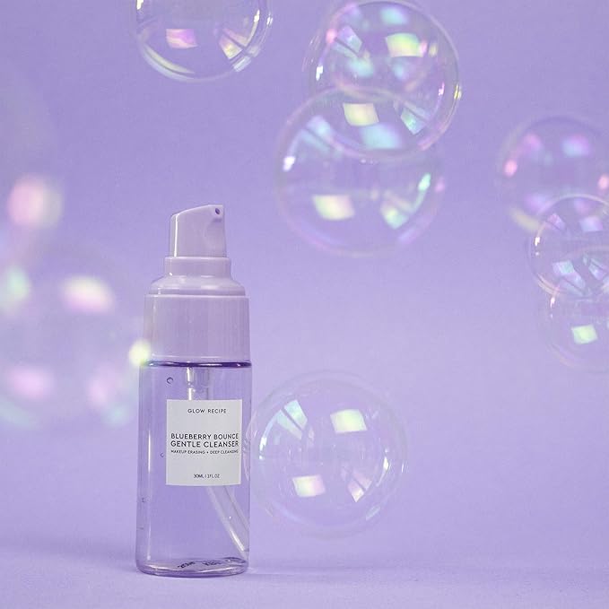 Glow Recipe Oily Skin Routine Kit - Blueberry Cleanser (30ml) + Watermelon BHA Toner (40ml) + Niacinimide Dew Drops (15ml) + Pink Juice Moisturizer (25ml)