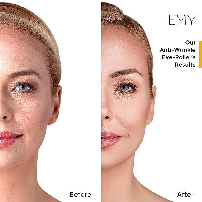 Roller Eye Serum Acid Hyaluronic Caffeine Moisturizing Plumping Massage Ball Reduces Dark Circles Bags Under Eyes Wrinkles and Fine Line Non-Greasy Suitable for Sensitive Skin