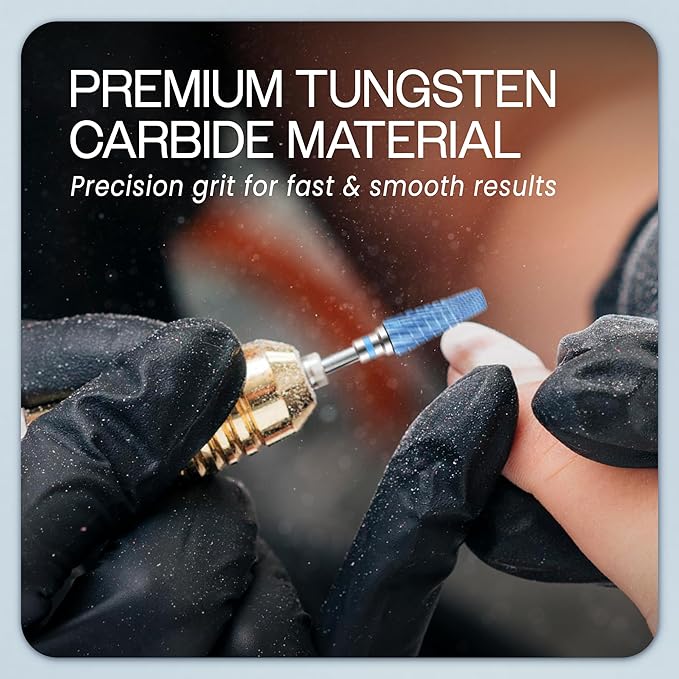 PANA 5-in-1 Pro Upgraded Multi-Function Drill Bit 3/32" Shank Size - (Blue, 2X Coarse to 2X Fine) - Mix Size Tungsten Drill Bit Fast Remove Acrylic Hard Gel Nail for Manicure Pedicure