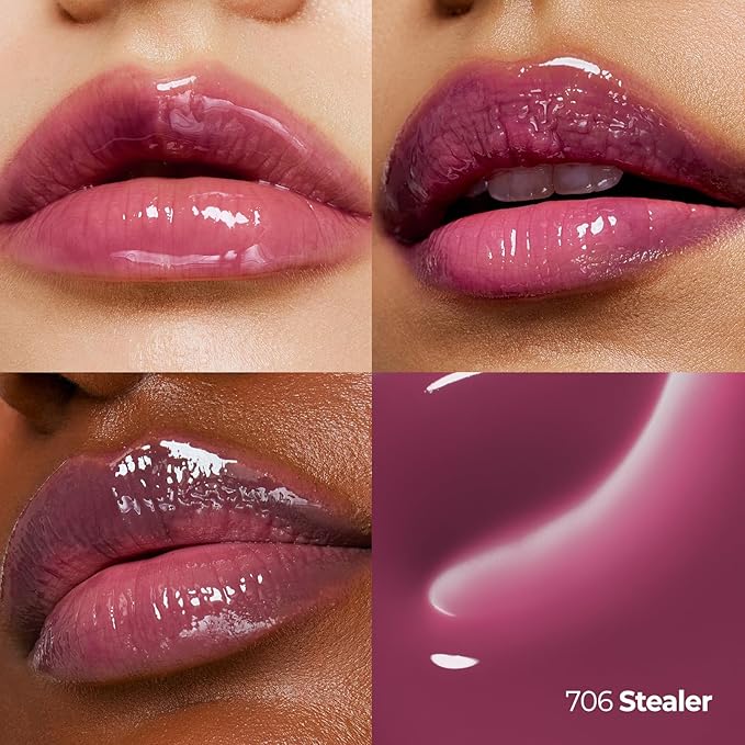 Laka Fruity Lip Glotioner, 10ml/0.33 fl.oz, Lip Gloss with High Shine Vivid Colors, Jelly tip for Hygienic & Easy Application, K-Beauty (#706 Stealer)