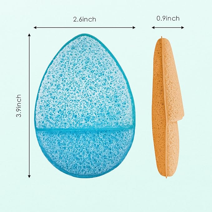 2 Pack Facial Sponge for Daily Deep Cleansing and Regular Exfoliating, Reusable Makeup Remover (Blue+Yellow)