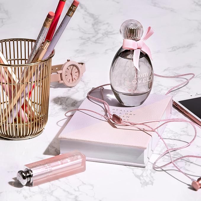 SJP Born Lovely Lush, Sweet, Elegant Amber Floral Eau De Parfum Spray Fragrance for Women - Mandarin, Peony, Honeysuckle, and Freesia - Intense, Long Lasting Scent - 3.4 oz