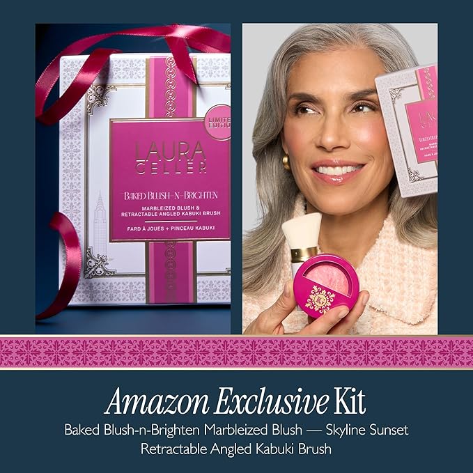 LAURA GELLER NEW YORK Limited Edition Baked Blush-n-Brighten Marbleized Blush - Skyline Sunset - Pink Color for Cheeks