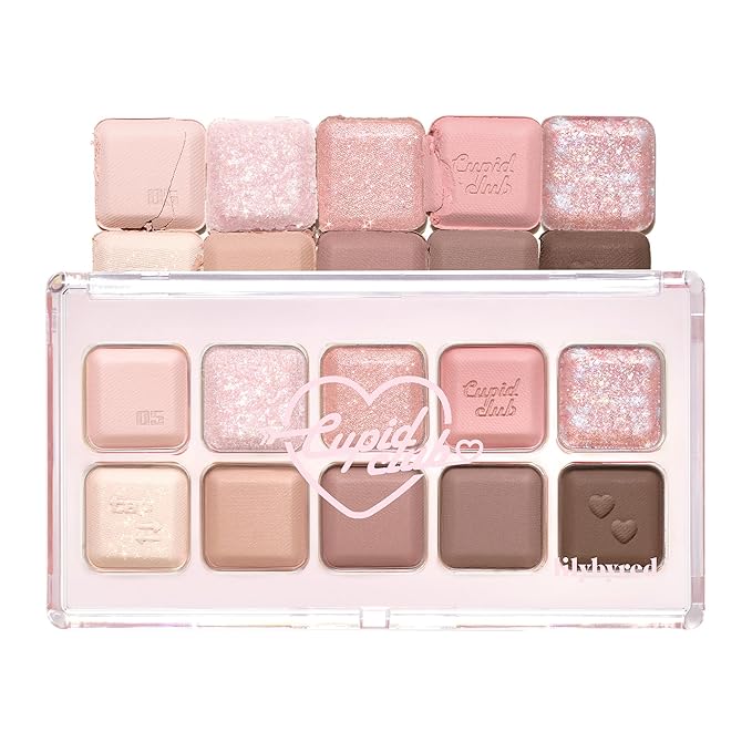 lilybyred Mood Keyboard | 10-Shade Korean Eyeshadow Palette, Highly Pigmented, Matte, Shimmer & Jelly Glitter, Smooth. Blendable, Long-Lasting, Dome-Shaped Design, 0.37 oz. (05 Warm Membership)