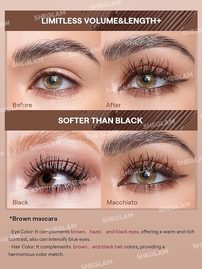 SHEGLAM All-In-One Volume & Length Mascara-Waterproof-Macchiato