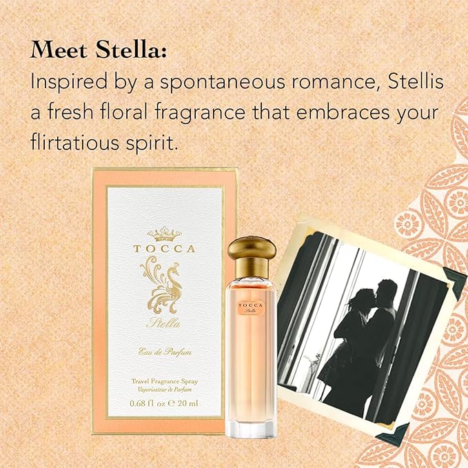 Tocca Stella (20ml + 50ml) Perfume Set for Women - Fresh Floral, Blood Orange, Freesia, Spicy Lily - Hand-Finished Bottle