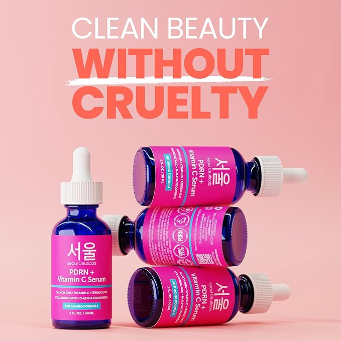 SeoulCeuticals PDRN Serum Salmon DNA Vitamin C Serum – Korean Skincare Anti Aging PDNR Skin Repair Booster – K Beauty PDRM Skin Care for Face 1oz