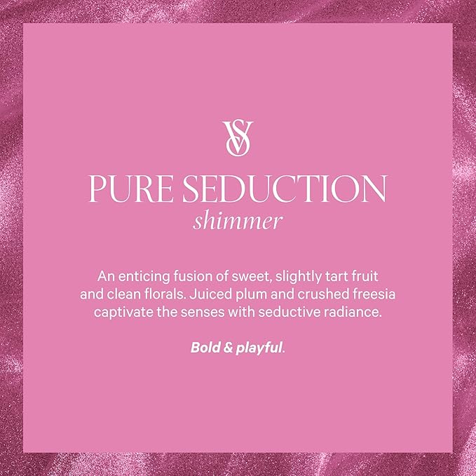 Victoria's Secret Pure Seduction Shimmer Body Spray for Women, Notes of Juiced Plum and Crushed Freesia, (8.4 oz)