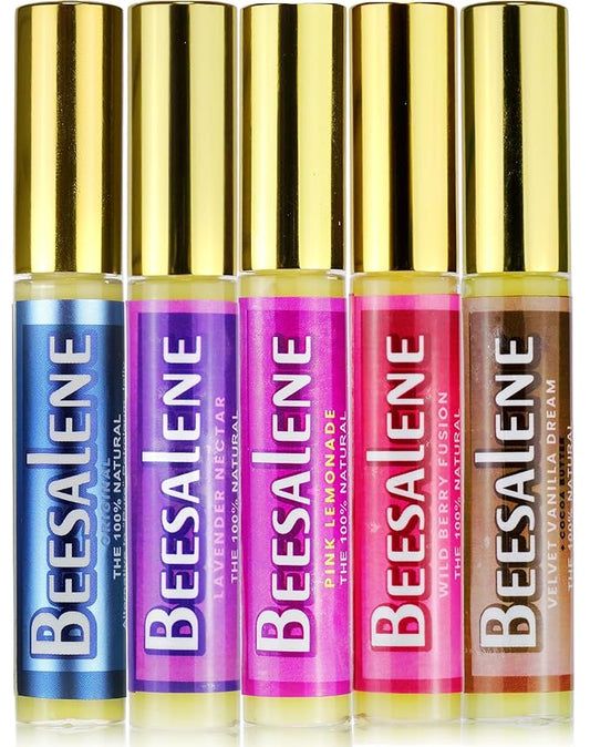 Beesalene Lip Wand Moisturizer - 100% Natural Alternative to Petroleum Jelly - Scented Unpetroleum Lip Balm Jelly (0.33 oz / 10 ml, 5 Scent Variety Pack)