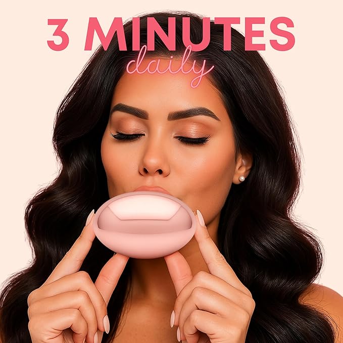 Rayvia - Red Light Therapy Device for Face, Lips - Lip Plumper - Collagen Booster - Anti-Aging Skincare Tool for Women - Fine Line Reducer - Blue Light Whitening Mouthpiece - Home Beauty (Rose Gold)