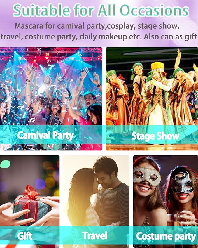 Green Mascara Liquid Eyeliner Set, Update Longlasting Waterproof Color Eye Liner Pen, 5D Silk Fiber Colored Mascara Volume and Length, Christmas Party Stage Use Eye Makeup Gift Kit for Women Girl-06