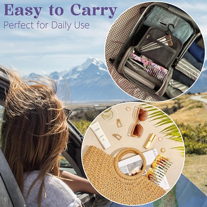 2PCS Wide Tooth Comb,Effortless Tangle Removal for Long Hair Styling Comb for Curly,Wet,Cute Aesthetic Design for Women Men and Girls(Yellow-Flower-10)