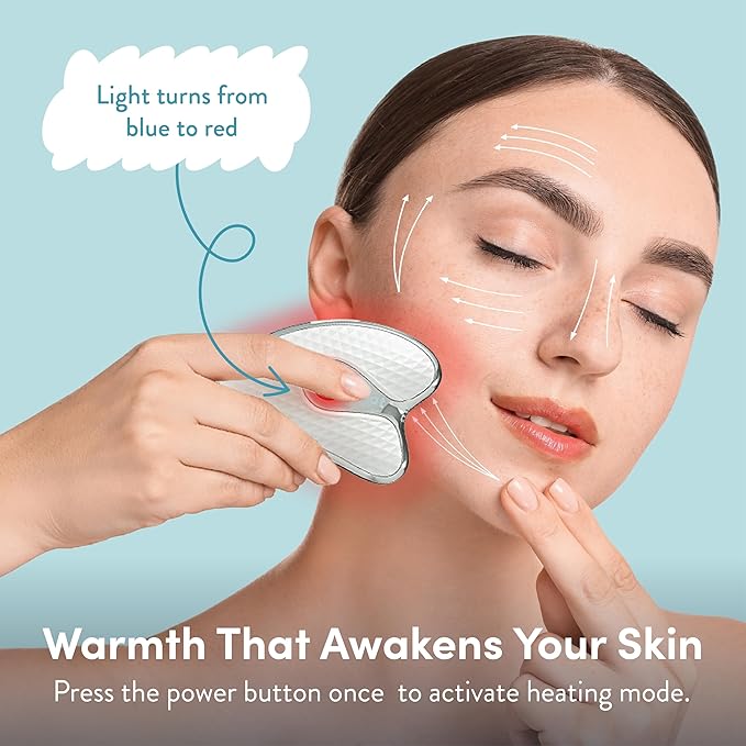 Éclat Gua Sha Facial Massager for Lymphatic Drainage, Face, Neck & Body Scraping Tool, Heated Electric Portable Face Lift Beauty Device, Jawline Shaper, Double Chin Reducer for Firming & Contouring