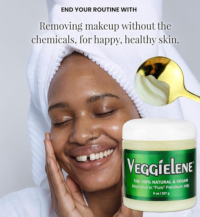 Beesaluxe Veggielene - 100% Natural, Vegan & Hypoallergenic Alternative to Petroleum Jelly - Unpetroleum - Lips, Hands, Baby, Makeup Remover and More (8 Ounce)