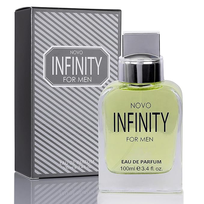 NovoGlow Novo Infinity for Men- 3.4 Fluid Ounce Eau De Parfum Spray for Men - Refreshing Citrusy & Floral Top Notes Smell Fresh All Day Long Lovely Gift Occasions