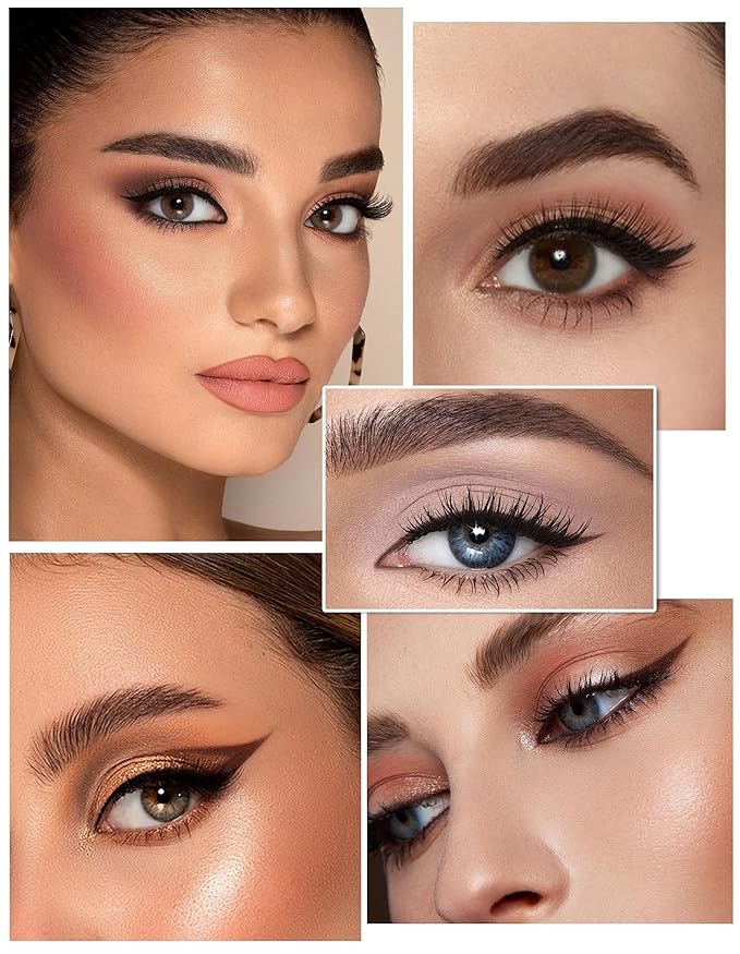 Erinde 2PCS Waterproof Gel Eyeliner Pencil, Glide on Smooth Eyeliner for Mature Women, Long-Wearing Matte Gel Cream Texture, Creamy Retractable Eye Liner, Built-in Sharpener, Transfer-Proof, Brown