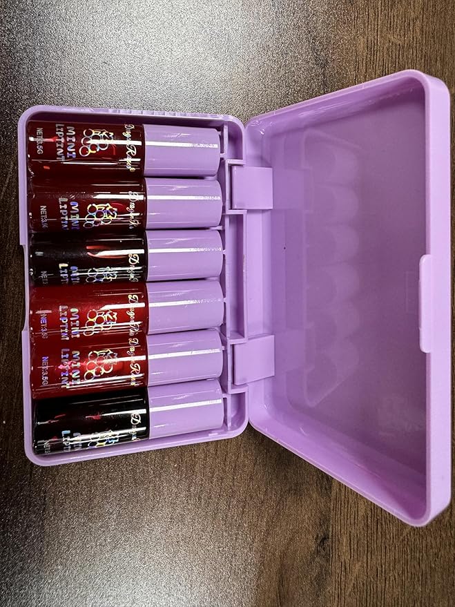 6 Colors Grapes Lip Tint Stain Set, Korean Lip Gloss Watery Lip Stain, Lipstick for Women, Lip Gloss for Girls, Blush for Cheeks, Non-Stick Cup, Waterproof, High Pigment, Lip Tint Makeup