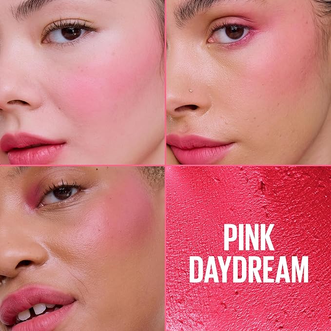 Maybelline Cloudtopia Blush for Cheeks and Lip Mousse, Ultra-Vivid, Pigmented Formula for Up to 14HR of Blush and Lip Makeup Color, Pink Daydream, 1 Count