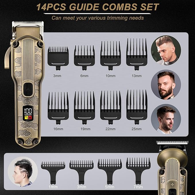 Beard Trimmer Kit Hair Clipper Set Professional Electric Foil Shaver Razor for Men Haircutting Machine for Barber Clippers and Trimmers Grooming Kit Nose Body Hair Trimmer