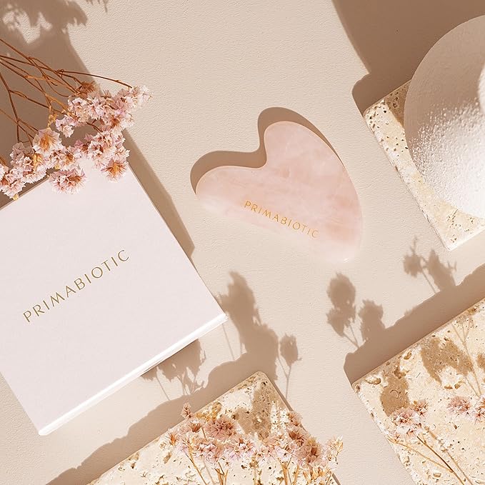 PRIMABIOTIC Gua Sha Stone – Facial Massage Tool for Wrinkles – Rose Quartz Guasha – Skin Care – Beauty Products – Massage Tool for Skin Care – Anti-Aging