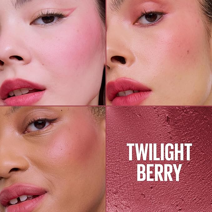 Maybelline Cloudtopia Blush for Cheeks and Lip Mousse, Ultra-Vivid, Pigmented Formula for Up to 14HR of Blush and Lip Makeup Color, Twilight Berry, 1 Count