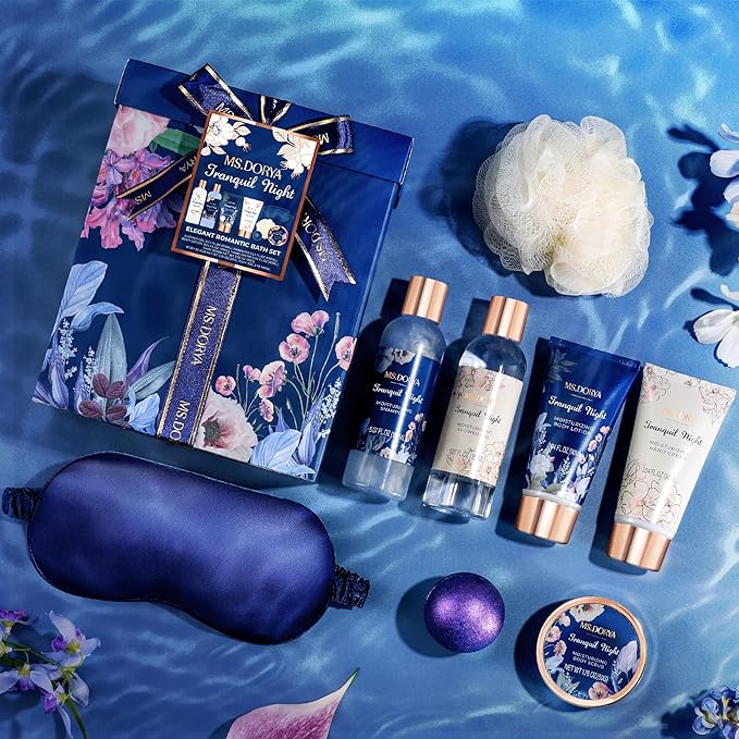 Christmas Spa Gifts for Women - Unique Birthday Spa Gift Baskets Set for Mom, 8 Pcs Self Care Gifts, Ideal Anniversary Christmas Gifts for Wife Girlfriend Daughter Coworker