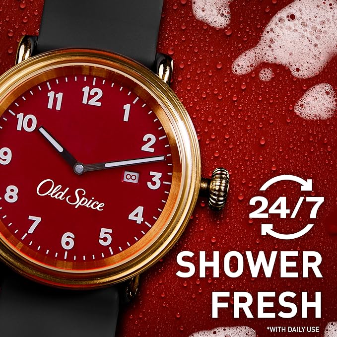 Old Spice Refreshing Body Wash for Men, 3X Defense, 24/7 Shower Fresh with Long Lasting Scent, Red Collection, Aqua Reef with Cypress Scent, 24 oz