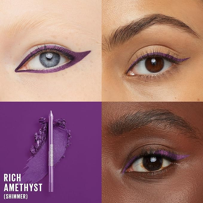 Maybelline TattooStudio Long-Lasting Sharpenable Eyeliner Pencil, Glide on Smooth Gel Pigments with 36 Hour Wear, Waterproof, Rich Amethyst, 1 Count