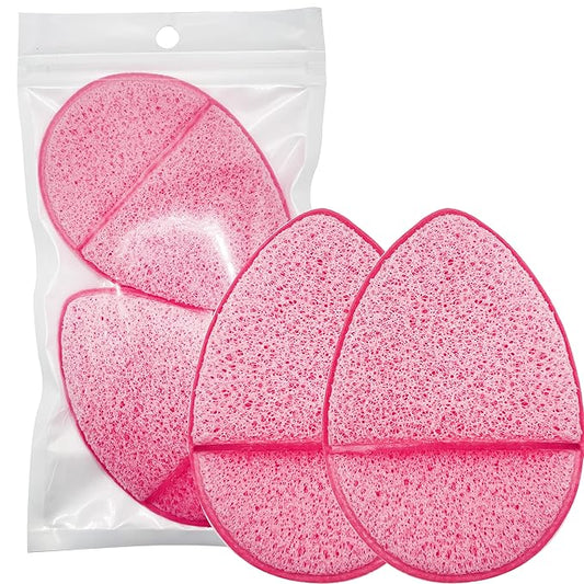 2 Pack Facial Sponge for Daily Deep Cleansing and Exfoliating, Facial Sponges for Washing Face, Reusable Makeup Remover Exfoliating Pads (Pink)