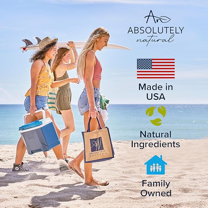 Absolutely Natural - SPF 30 Mineral Sunscreen - Broad Spectrum Water Resistant Moisturizer Lotion For Body & Face - With Non-Nano Zinc Oxide, Vitamin E, & Antioxidants - Made in USA, 3 Oz