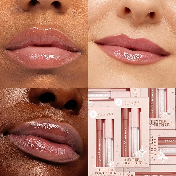 ColourPop Better Together Lip Pencil & Gloss Duo - Warm Nude Lip Combo for Definition & Shine - Includes Shades BFF & 20 Carats (2 Count)