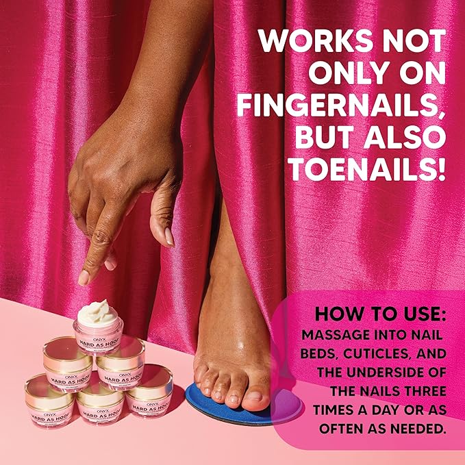 Onyx Professional Hard as Hoof Nail Strengthening Cream, Cherry Almond Scent - Made in USA, Nail Growth & Conditioning Cuticle Cream Stops Splits, Chips, Cracks & Strengthens Nails, 1 oz