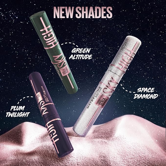 Maybelline Lash Sensational Sky High Waterproof Mascara Makeup, Volumizing, Lengthening, Defining, Curling, Multiplying, Buildable Formula, Brownish Black, 1 Count