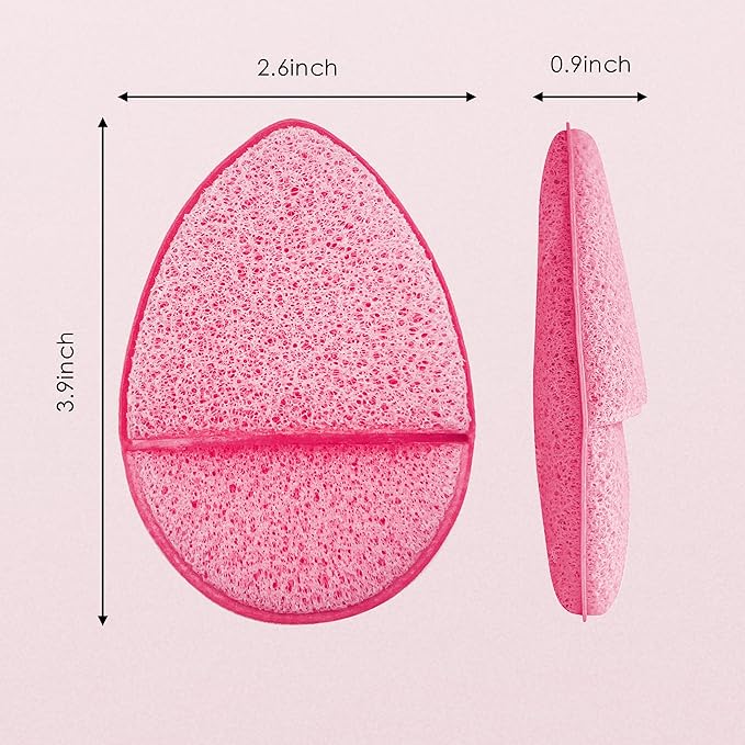 2 Pack Facial Sponge for Daily Deep Cleansing and Exfoliating, Facial Sponges for Washing Face, Reusable Makeup Remover Exfoliating Pads (Pink)